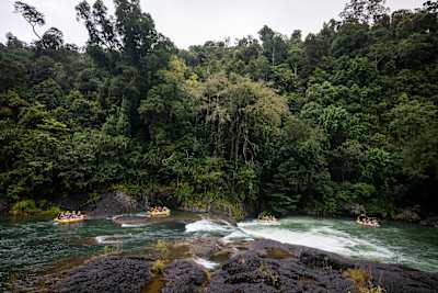 Competitors perform during the Red Bull Defiance at Mission Beach, Australia, on August 26, 2023.