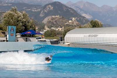Jao Errera competing at Red Bull Pool Clash in Sion, Switzerland on September 23, 2023.