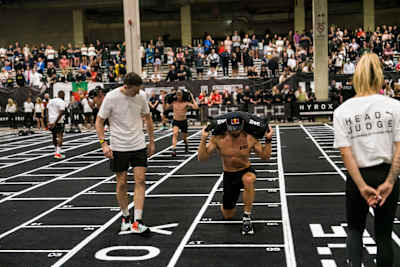 Alexander Roncevic competes in Men’s Elite 15 at the Hyrox World Championship in Chicago, USA on June 12, 2025. 