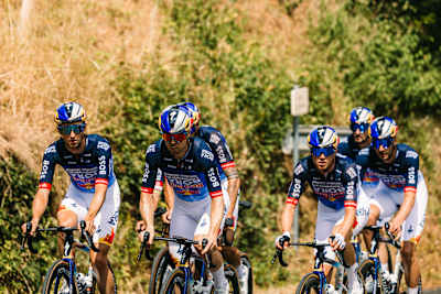 The Red Bull – BORA – hansgrohe cycling team pictured during the first rest day at the 2026 Tour de France. 