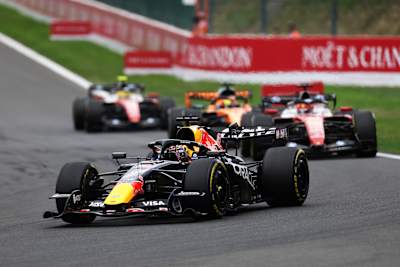 Max Verstappen seen on track during the F1 Grand Prix of Belgium at Circuit de Spa-Francorchamps on July 19, 2026 in Spa, Belgium.