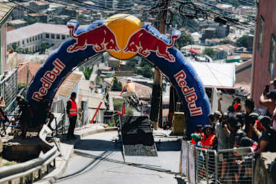 Camilo Sanchez performs during  Red Bull Valparaiso Cerro Abajo in Valparaiso, Chile on February 15, 2026.