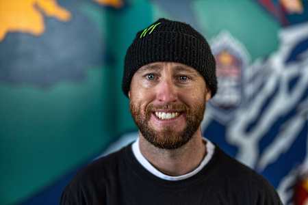 Tom Wallisch posing for a portrait ahead of the Red Bull Unrailistic 2024 on April 25th and 26th in Åre, Sweden