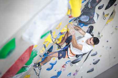 Spanish rock climber Alberto Ginés López pictured on December 13, 2023 in Madrid, Spain. 