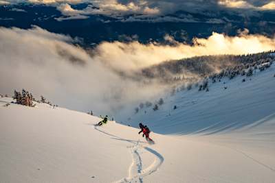 The mountains are a backcountry splitboarding paradise.