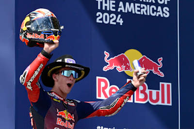 Pedro Acosta is one of the best riders in MotoGP - seen here celebrating at the Red Bull Grand Prix of the Americas. 