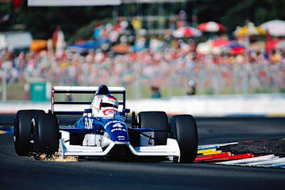 French Formula One driver Jean Alesi in action.
