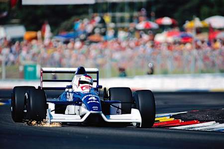 French Formula One driver Jean Alesi in action.