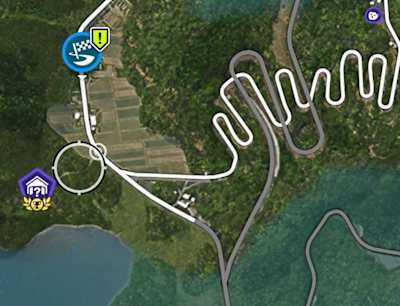 Der Nissan Skyline 2000GT-R (1971) findet sich ganz im Südwesten der Map.