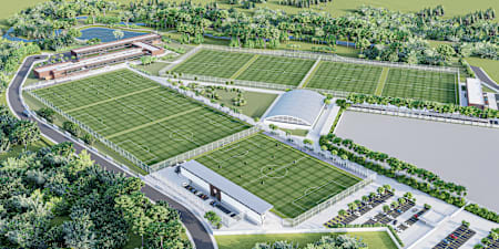 Projeto do futuro CT do Red Bull Bragantino, em Atibaia