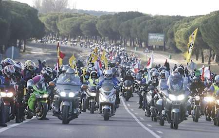 Pingüinos motorcycle festival fans in Valladolid, Spain