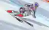 Ester Ledecká competes in the downhill race during the FIS Alpine Ski World Cup 2018-19 in Cortina d'Ampezzo, Italy on January 19, 2019.