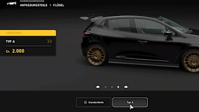 Screenshot aus Gran Turismo 7 zeigt die Spoiler-Installation in GT Auto