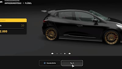 Una captura de pantalla de Gran Turismo 7 muestra la instalación del alerón en GT Auto.