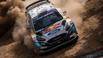 Adrien Fourmaux of team M-Sport seen performing during the World Rally Championship Kenya in Naivasha, Kenya on 26,June