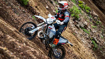Marcel Hirscher rides the slopes on an enduro bike at Red Bull Erzbergrodeo 2022.