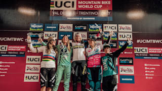 Women's podium at Val di Sole 2017.