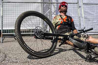 Rob Warner recovers after doing an XCO preview in Andorra 2016.