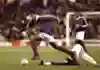 Jansen battling for the ball with Thierry Henry for England vs. France U21s