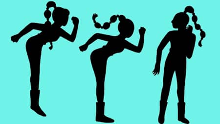 A silhouette image of dancers doing the Kukere.