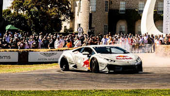Mike Whiddett performs during the Goodwood Festival Of Speed, in Chichester, United Kingdom on July 5, 2019.
