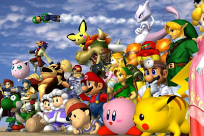 The roster of characters in the Super Smash Bros Melee eSports game by Nintendo