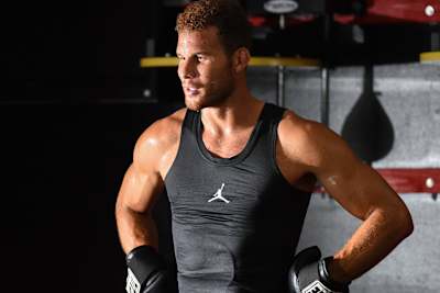 An intimidating sight: Blake with MMA gloves on