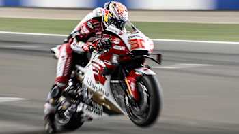 Takaaki Nakagami performing at the Qatar MotoGP test in Doha, Qatar on March 6, 2021.