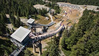 High above Red Bull 400 at Whistler Olympic Park