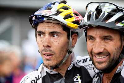 Marco Fontana and Manuel Fumic perform at the Cross Country competition in Hafjell, Norway on September 14th.