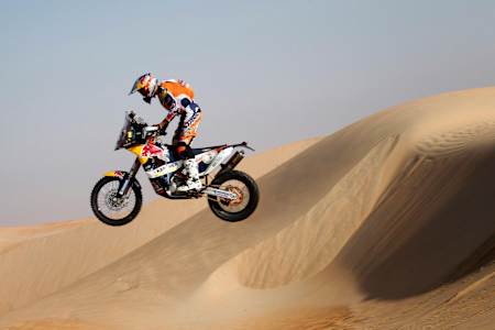 Sam Sunderland en action dans le désert