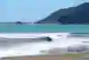Waves rolling in on a Japanese beach