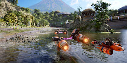 Screenshot aus STAR WARS: Galactic Racer zeigt ein Podrace
