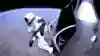Felix Baumgartner of Austria jumps out from the capsule