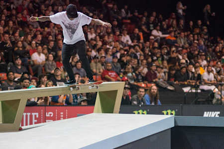 Chaz Ortiz is a SLS veteran and hung tough the whole season with lock and loaded backside tailslides