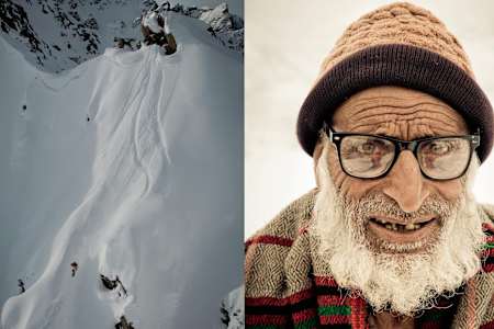 Snowboarder Elias Elhardt in action for Kashmir Calling near Gulmarg in India's Kashmir region