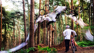 Matt Jones performs his hitching-post trick during his Frame of Mind film in England in 2017.