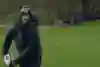 Daniel had time to chuck a rugby ball around