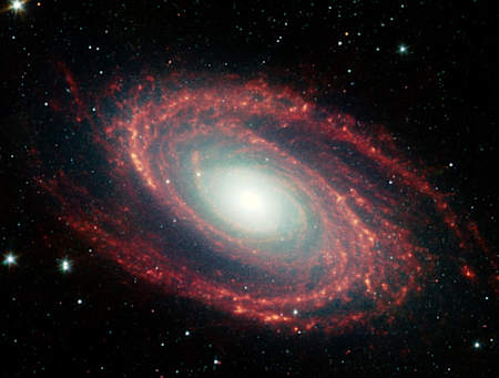 The galaxy Messier 81, located at a distance of 12 million light-years from Earth.