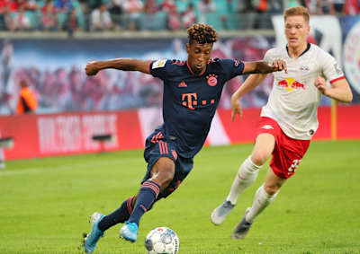 Der FC Bayern-Leistungsträger im Duell mit RB Leipzig-Linksverteidiger Marcel Halstenberg.