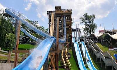 At Noah’s Ark Waterpark you have to queue two by two...