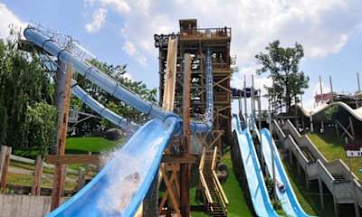 At Noah’s Ark Waterpark you have to queue two by two...