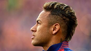 Neymar Jr looks on just before a game in Barcelona