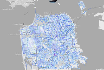 Map of streets in San Francisco.