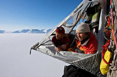 Stefan Glowacz enjoying the great view in the morning.