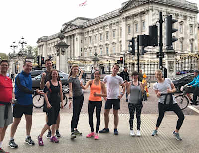 The Cambridge Associates run club outside a certain London landmark