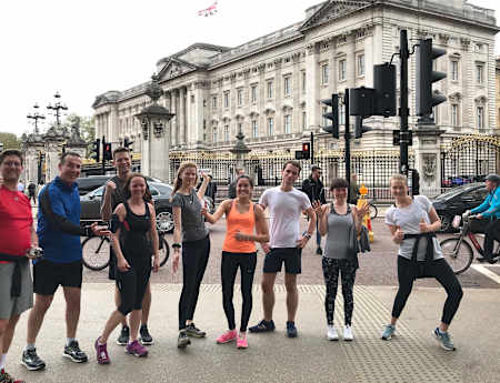 The Cambridge Associates run club outside a certain London landmark