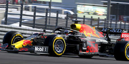 La Formule 1 Red Bull de Max Verstappen dans le jeu vidéo de course F1 2021.