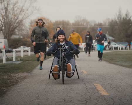 Ben Leclair participating in Wings for Life World Run in 2021