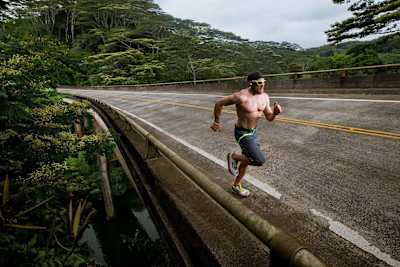 James Lawrence en plein marathon